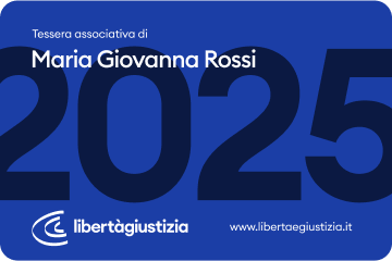 Tessera 2025 del socio di Libertà e Giustizia